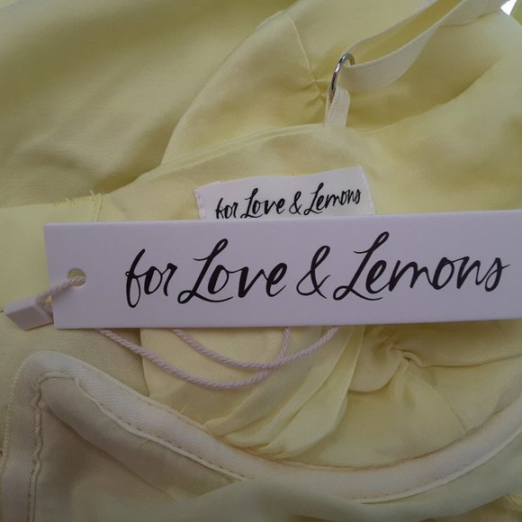 NWOT FOR LOVE & LEMONS YELLOW RANA MINI DRESS IN YELLOW - Picture 7 of 8